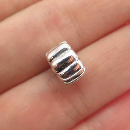 PANDORA 925 Sterling Silver Ribbed Clip Lock Charm