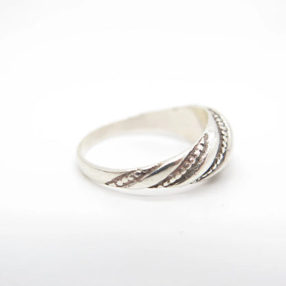 925 Sterling Silver Vintage Braided Ring Size 7.25