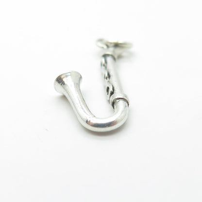 925 Sterling Silver Vintage Saxophone Musical Instrument Charm Pendant