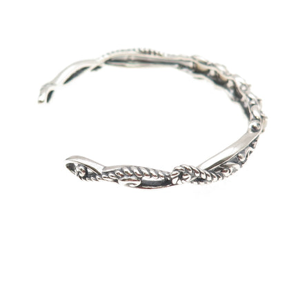 Carolyn Pollack 925 Sterling Silver Vintage Real MOP Adjustable Cuff Bracelet 7"