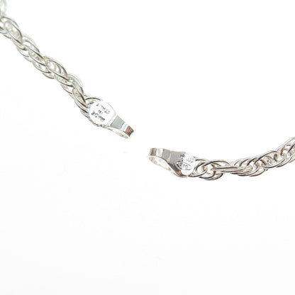 925 Sterling Silver Vintage Italy Singapore Chain Necklace 48" (missing lock)