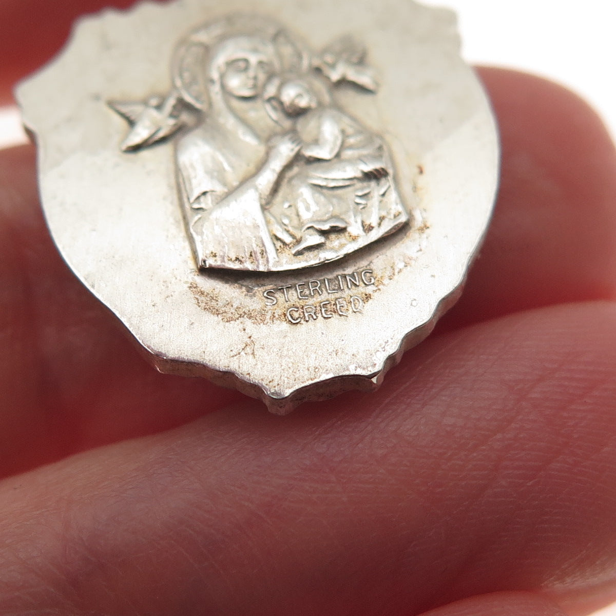 Creed 925 Sterling Silver Vintage Saint Gerard Majella Charm Pendant