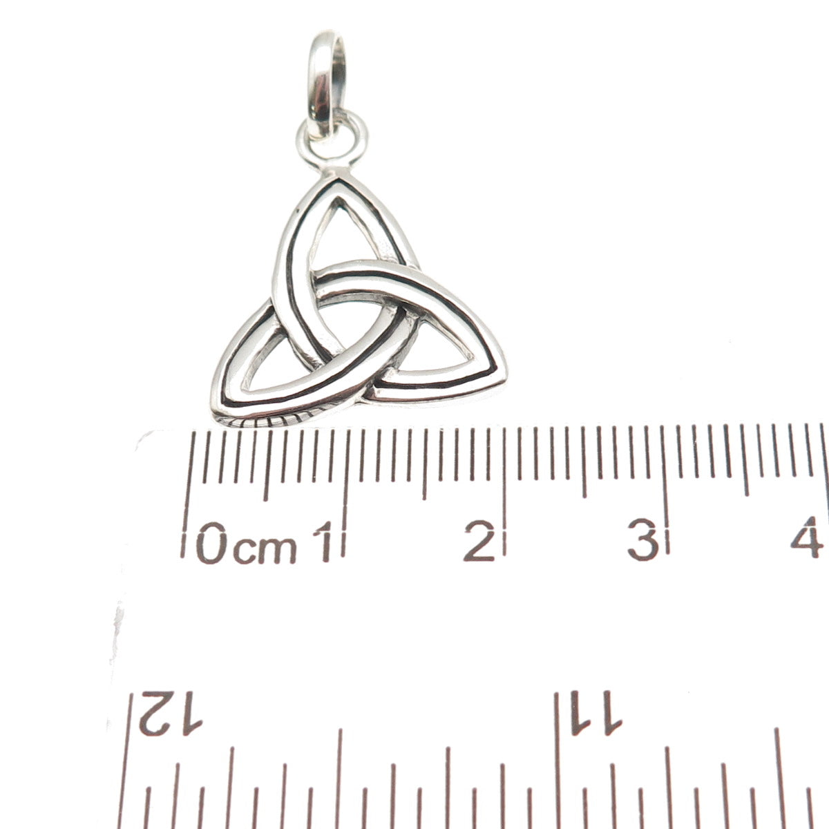 925 Sterling Silver Vintage Celtic Trinity Knot Oxidized Charm Pendant