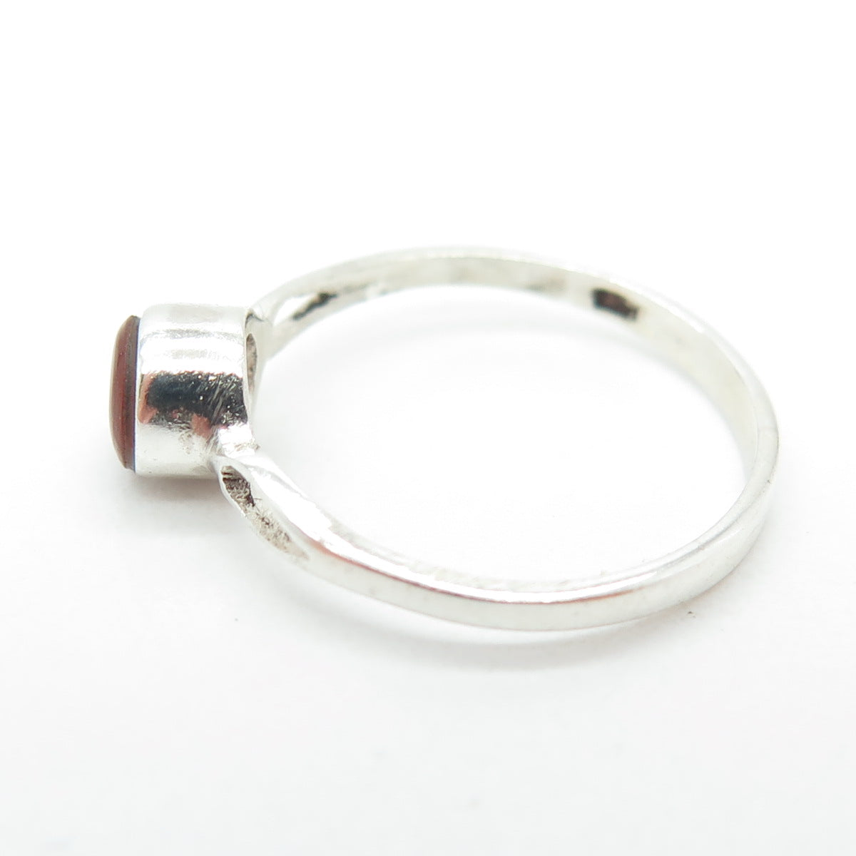 925 Sterling Silver Vintage Real Carnelian Ring Size 6.25