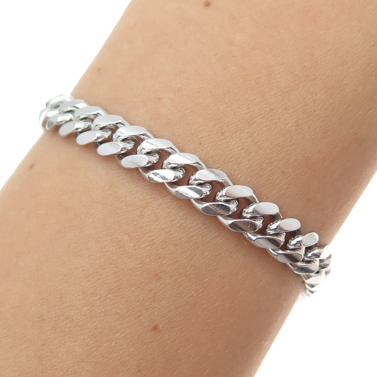 925 Sterling Silver Italy Cuban Link Bracelet 8.5"