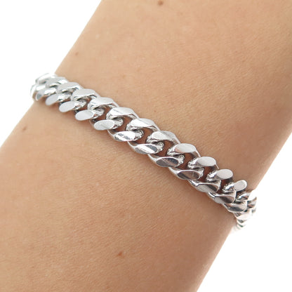 925 Sterling Silver Italy Cuban Link Bracelet 8.5"