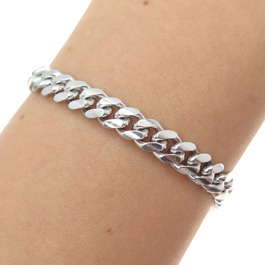 925 Sterling Silver Italy Cuban Link Bracelet 8.5"