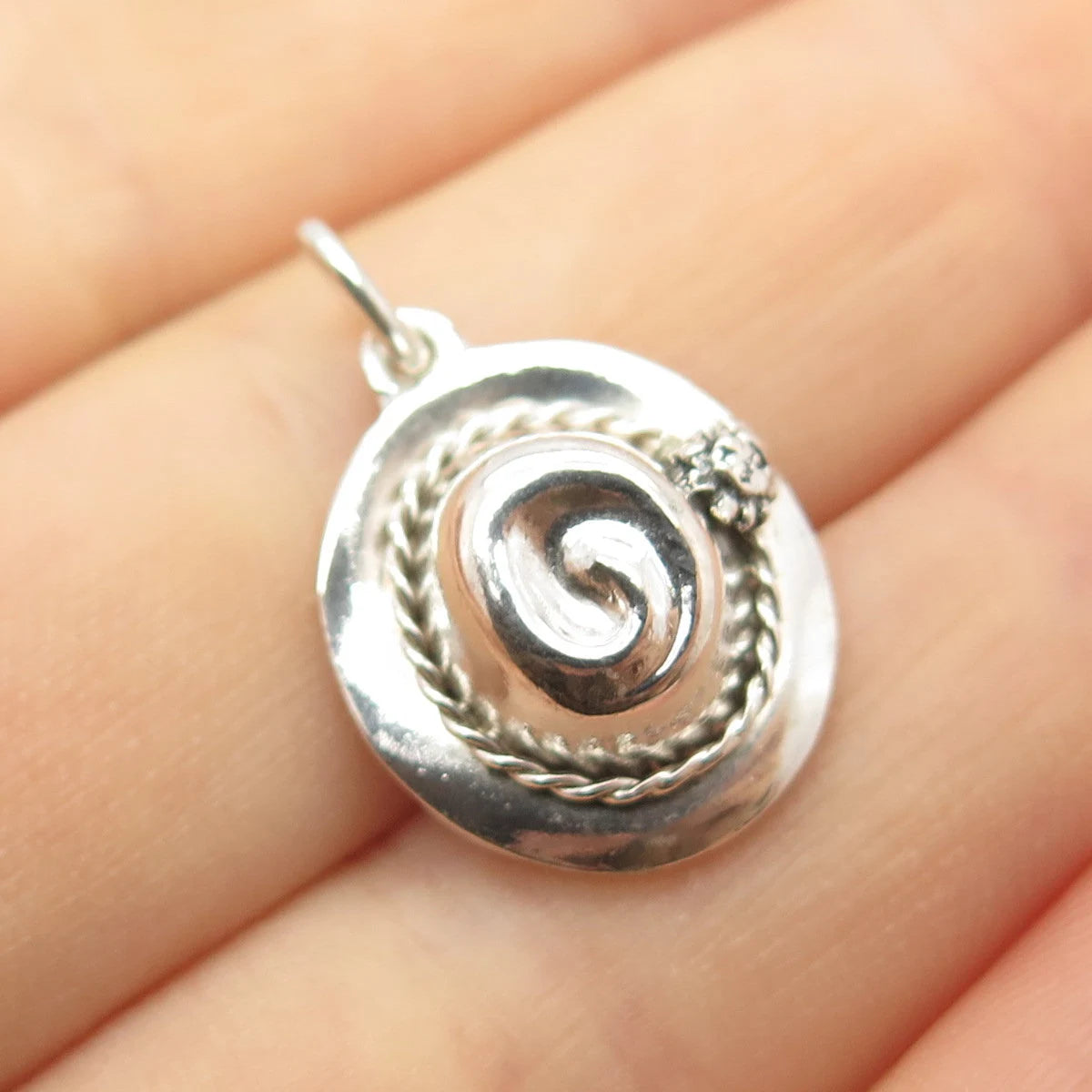 925 Sterling Silver Vintage Hat Charm Pendant