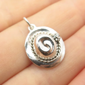 925 Sterling Silver Vintage Hat Charm Pendant