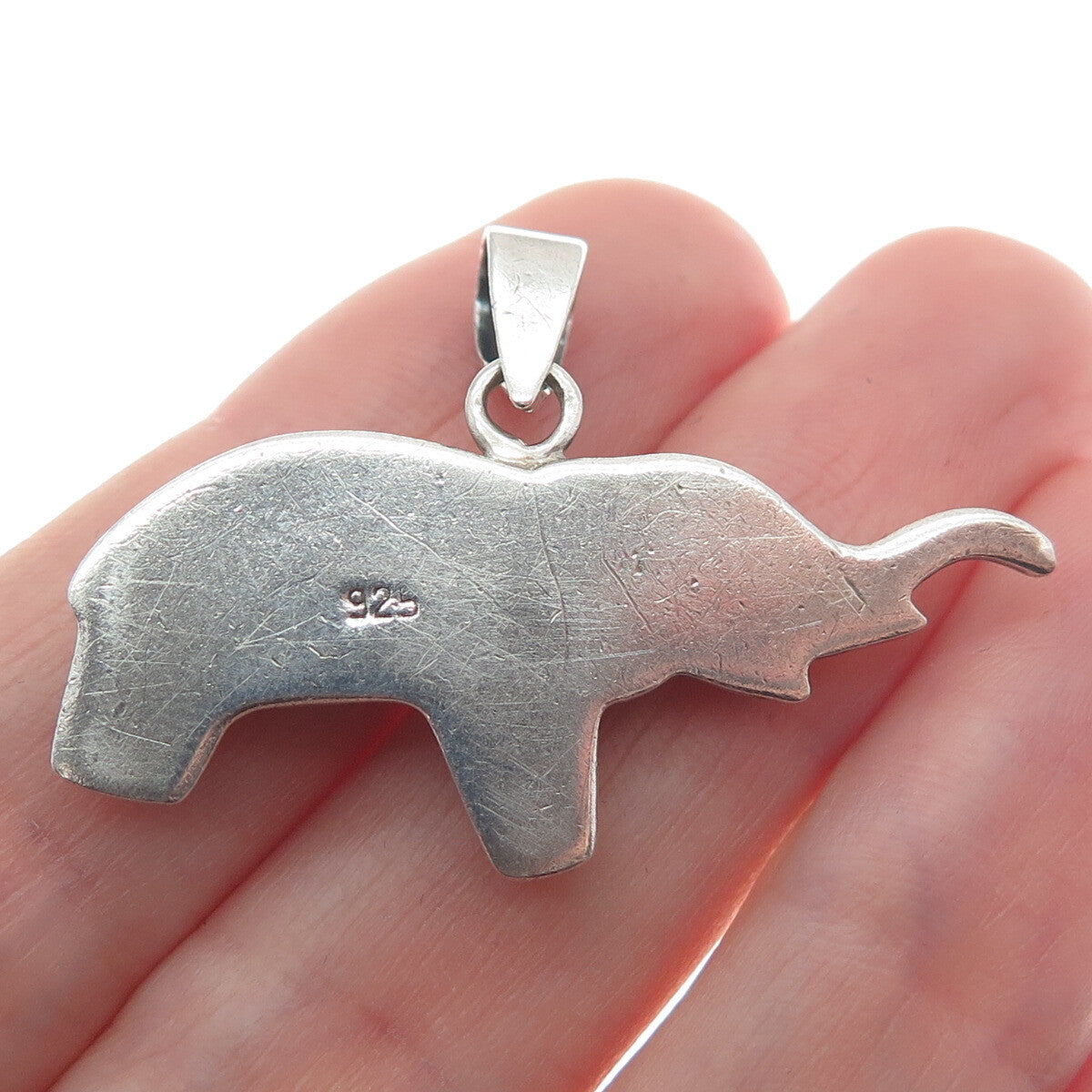 925 Sterling Silver Vintage Elephant for Good Luck Pendant
