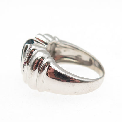 Ross Simons 925 Sterling Silver Real London Blue Topaz & Ruby Ring Size 6.75