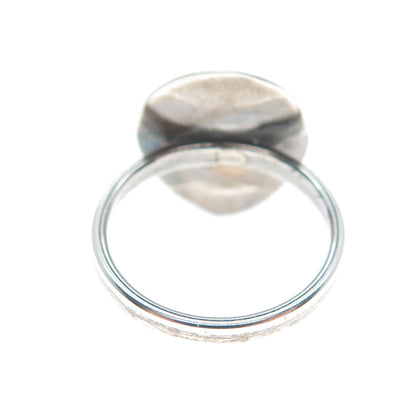 925 Sterling Silver Vintage Southwest Turquoise Snake Eye Bear Paw Ring Size 5
