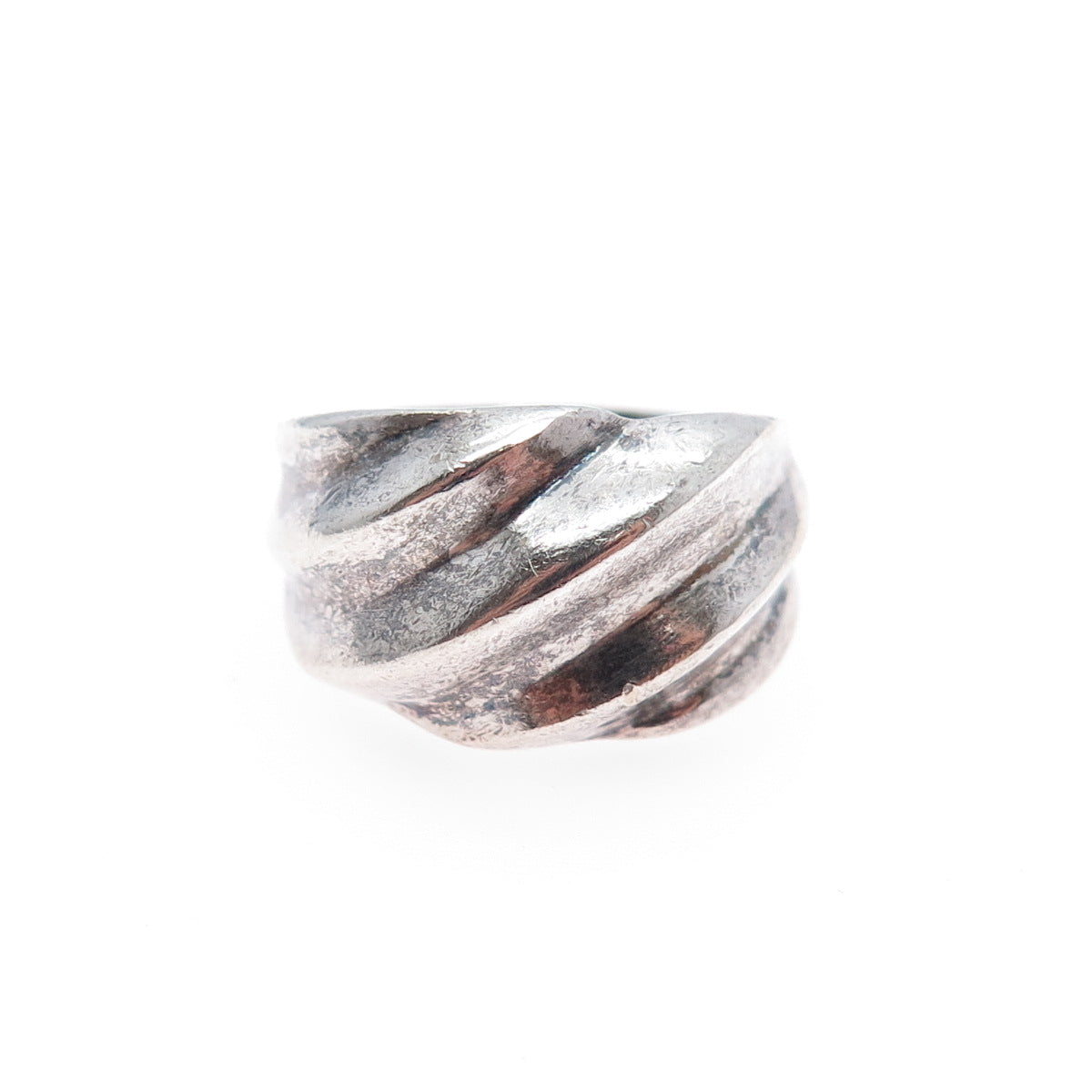 925 Sterling Silver Vintage Modernist Oxidized Ring Size 6