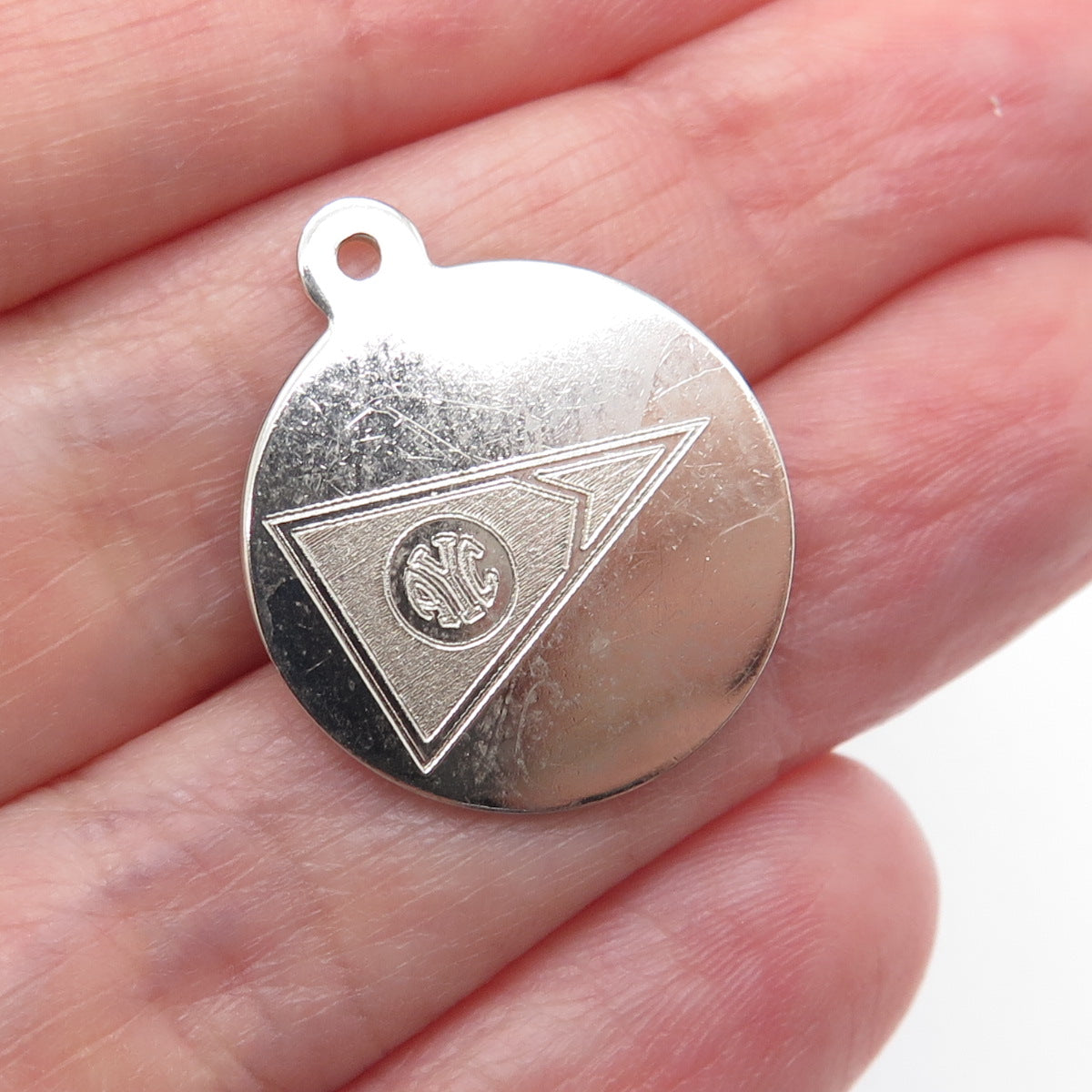 ELCO 925 Sterling Silver Vintage American Yacht Club Minimalist Charm Pendant