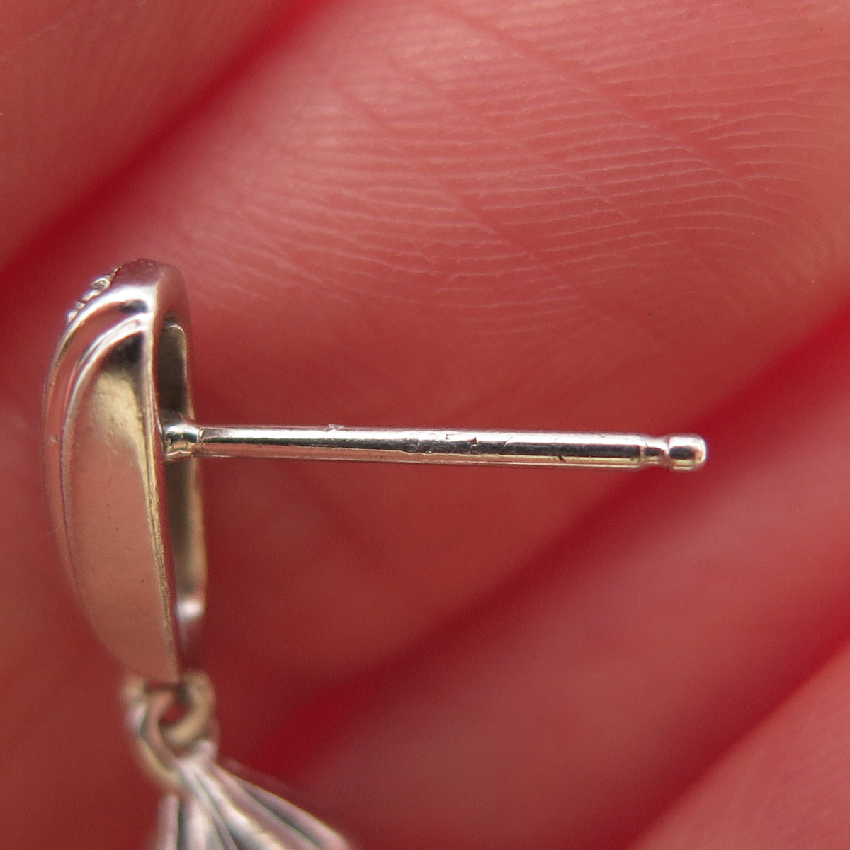 925 Sterling Silver Real Round-Cut Diamond & Pearl Dangle Earrings