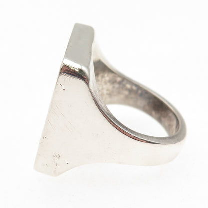 925 Sterling Silver Vintage Mexico Real Red Jasper Statement Ring Size 9.5