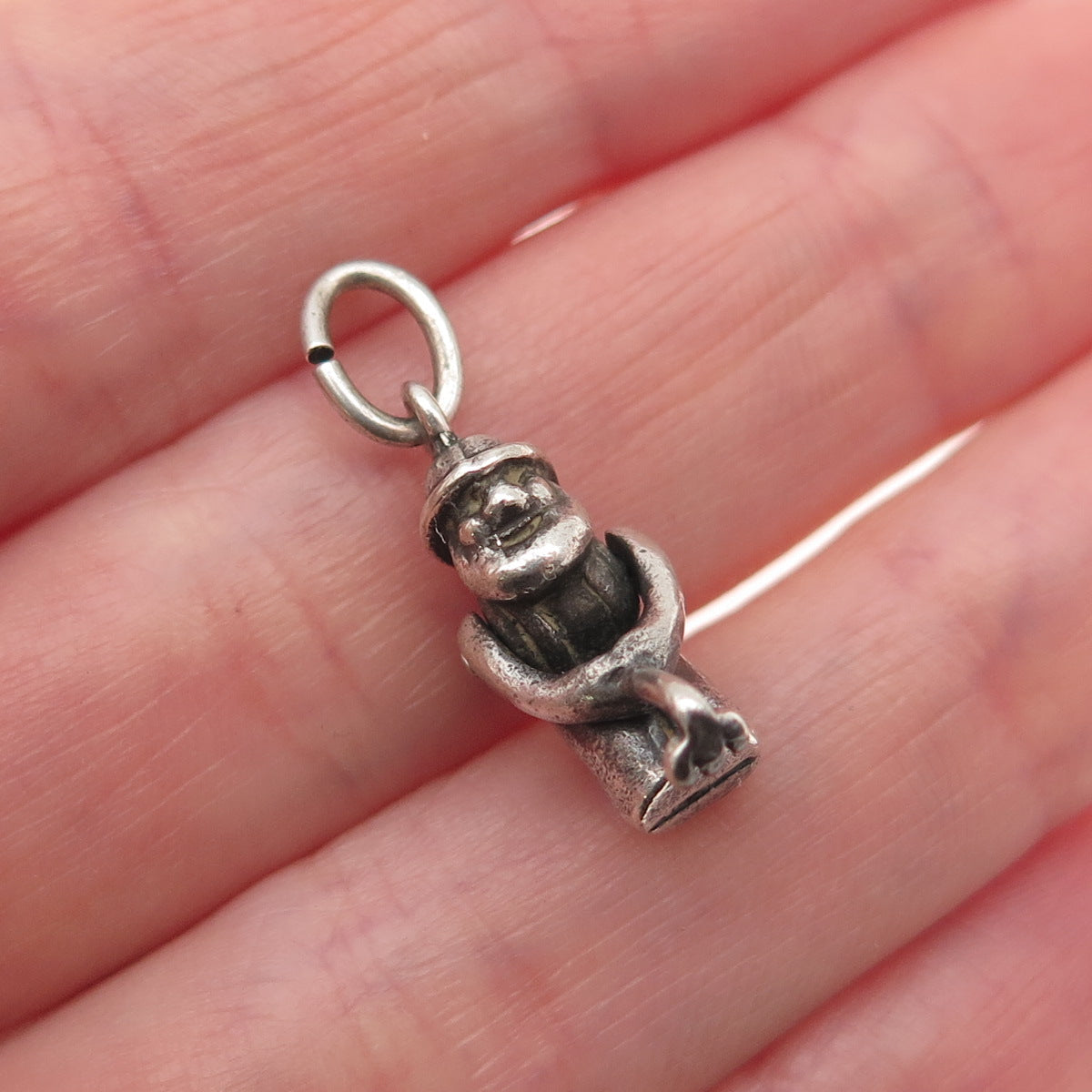 Maisels Indian 925 Sterling Silver Vintage Gold Miner Articulated Mini Pendant