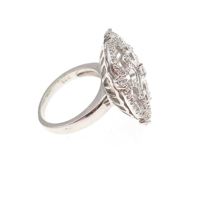 925 Sterling Silver Round-Cut C Z Star Circle of Life Ring Size 7