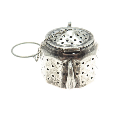 AMCRAFT Attleboro Mass 925 Sterling Silver Antique Teapot Tea Diffuser Strainer