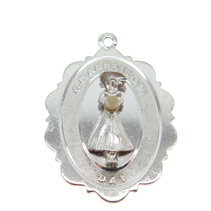 Town & Country 925 Sterling Silver Vintage Faux Pearl Graduation Charm Pendant