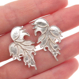 MMA Metropolitan Museum of Art Sterling Silver Vintage Floral Clip On Earrings