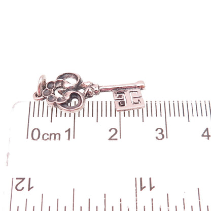 800 Silver Vintage Germany Bremen Key Oxidized Charm Pendant