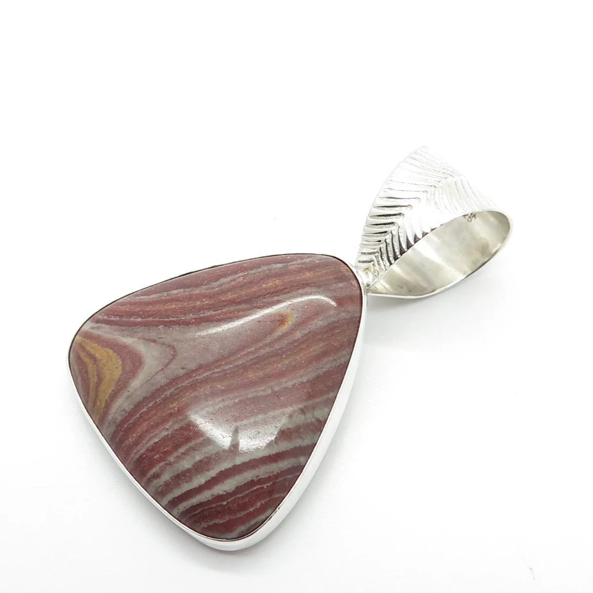 925 Sterling Silver Vintage Jay King Desert Rose Real Jasper Gemstone Pendant