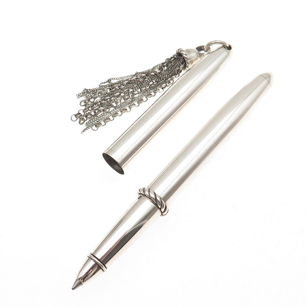 Tiffany & Co. 925 Sterling Silver Vintage Tassel Chain Ballpoint Pen