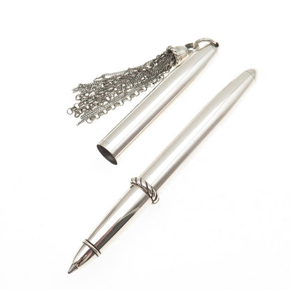 Tiffany & Co. 925 Sterling Silver Vintage Tassel Chain Ballpoint Pen