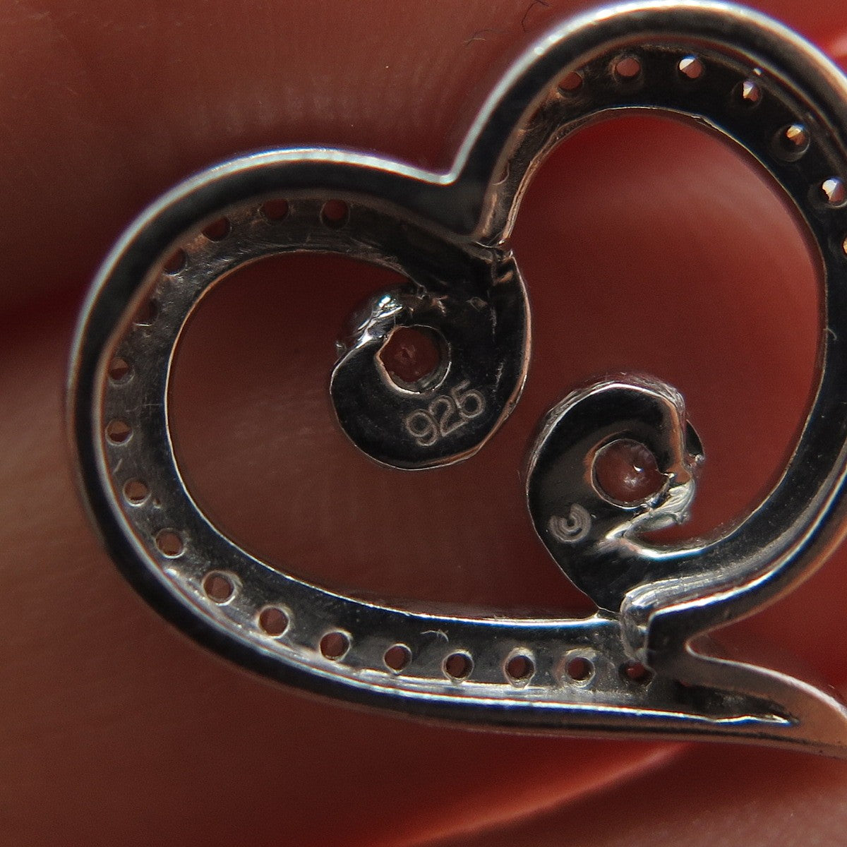 925 Sterling Silver Round-Cut C Z Heart Minimalist Slide Charm Pendant