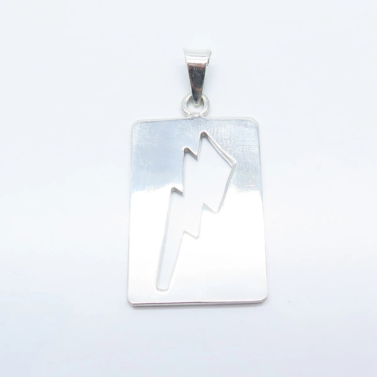 925 Sterling Silver Vintage Mexico Modernist Lightning Pendant