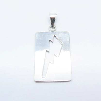 925 Sterling Silver Vintage Mexico Modernist Lightning Pendant