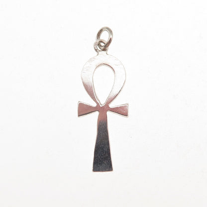 800 Silver Vintage Egyptian Ankh Charm Pendant