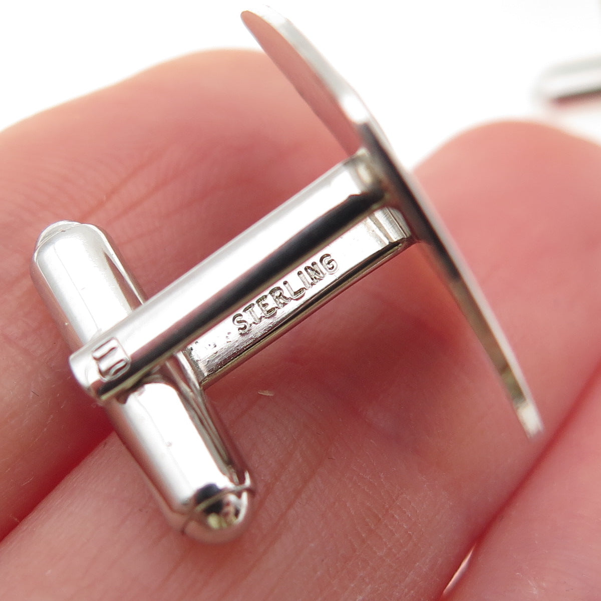 925 Sterling Silver Antique Art Deco JML Engraved Cufflinks