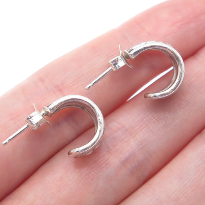 LOIS HILL 925 Sterling Silver Vintage Signature Scroll Hoop Earrings