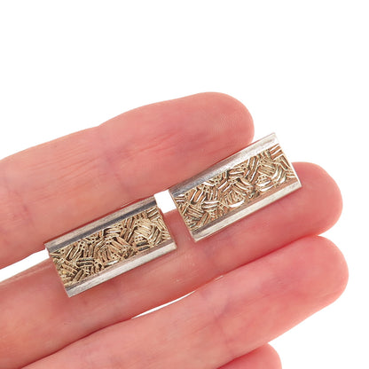 830S Silver 2-Tone Vintage Scandinavian Modernist Cufflinks
