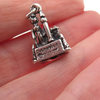 Disney 925 Sterling Silver Vintage Disneyland Cinderella Castle 3D Mini Pendant