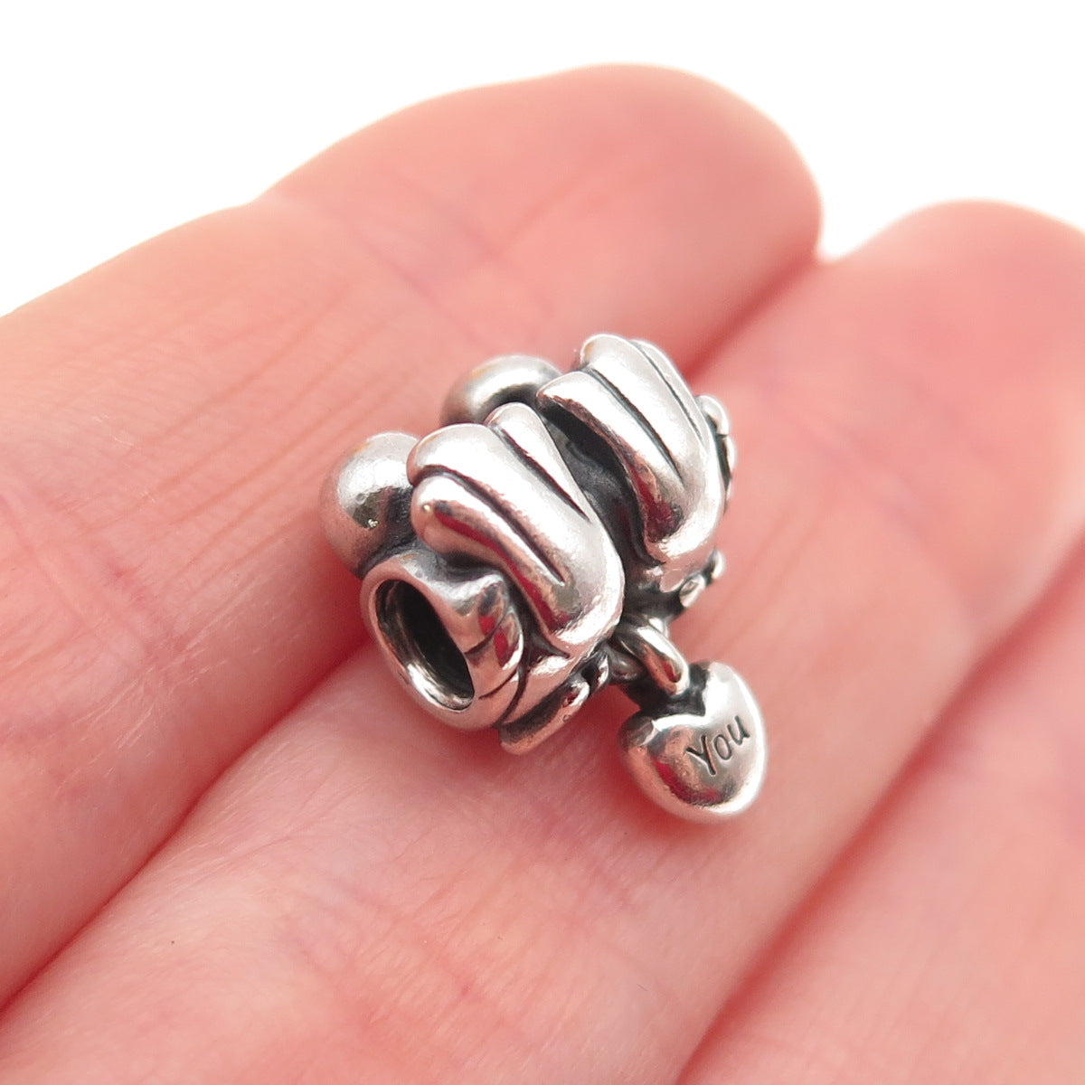 PANDORA 925 Sterling Silver Love Birds Slide Bead Charm