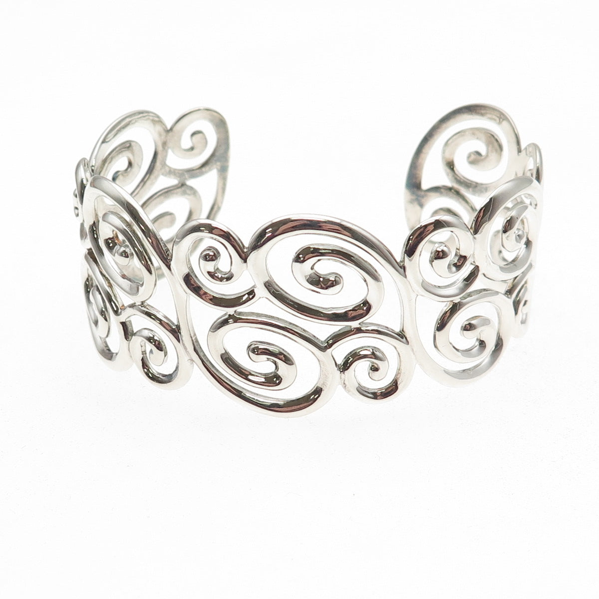 Ross Simons 925 Sterling Silver Vintage Swirl Adjustable Cuff Bracelet 6.5"