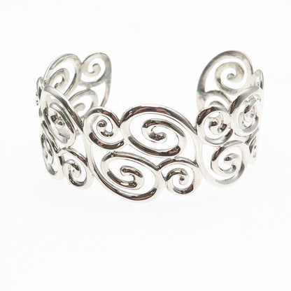 Ross Simons 925 Sterling Silver Vintage Swirl Adjustable Cuff Bracelet 6.5"