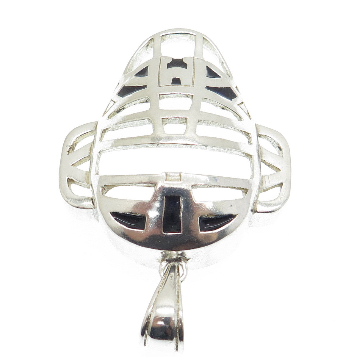 925 Sterling Silver Vintage Baseball Catcher's Mask Pendant