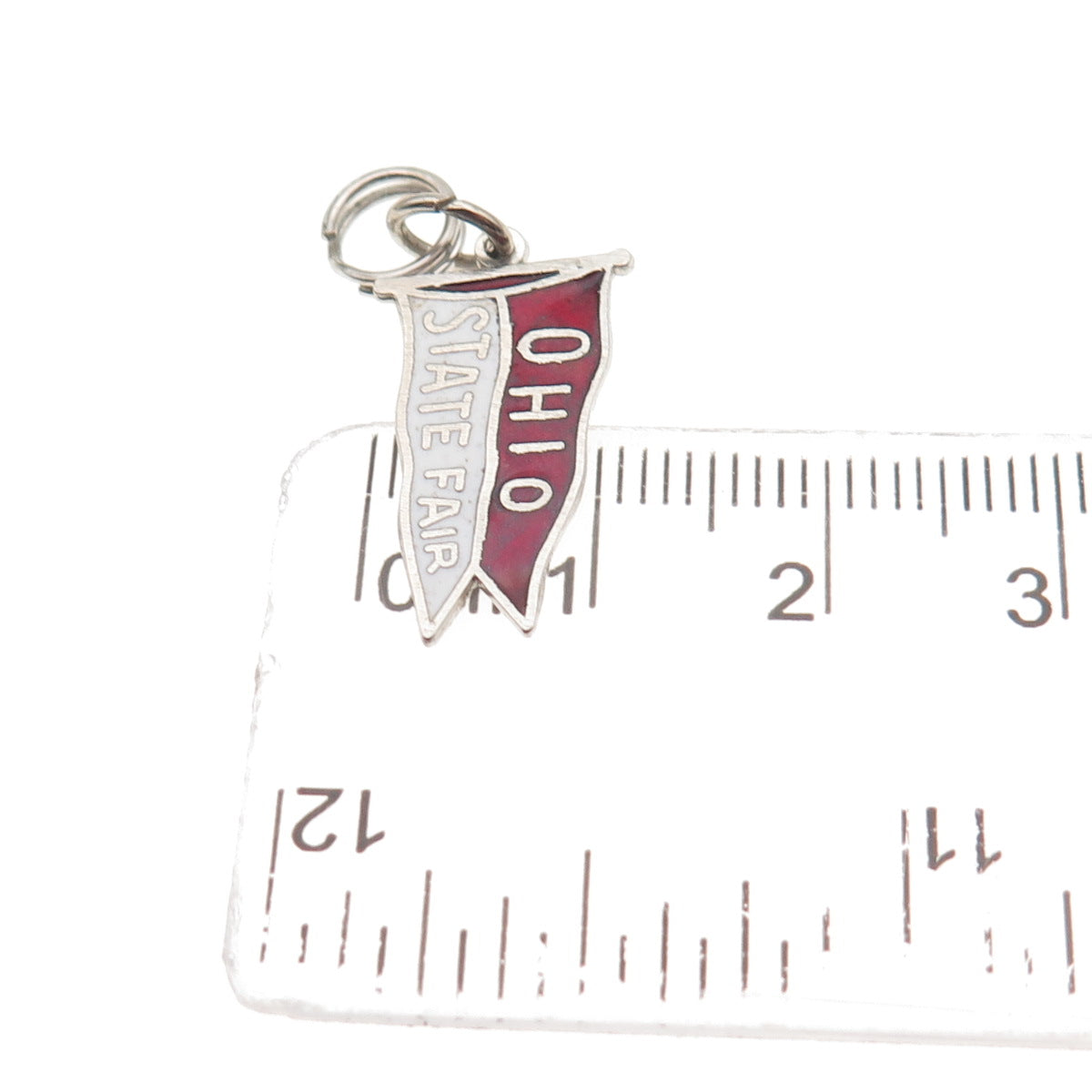 FRENCH & FRANKLIN 925 Sterling Vintage Enamel Ohio State Fair Mini Charm Pendant