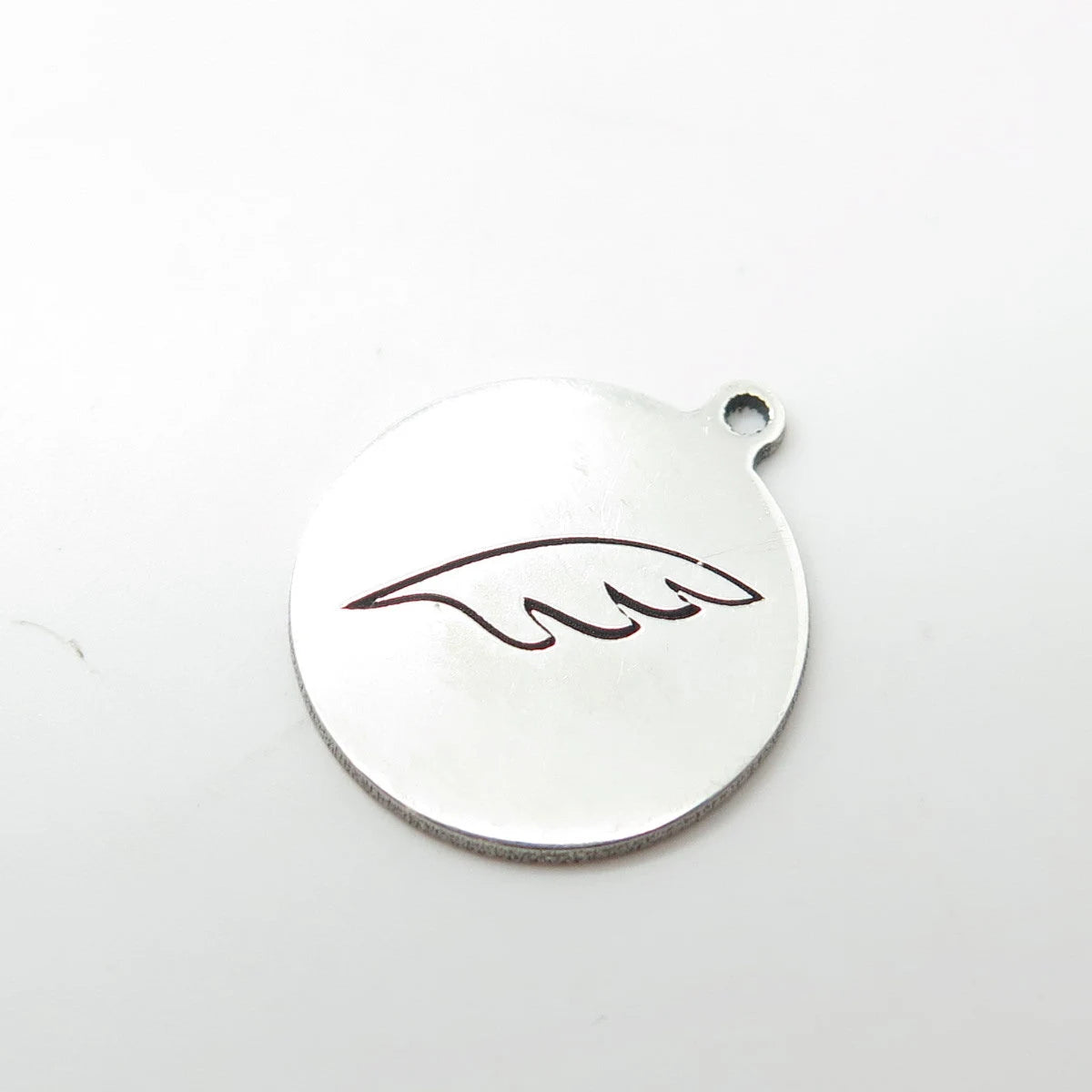 925 Sterling Silver USA Two In Town Feather Charm Pendant