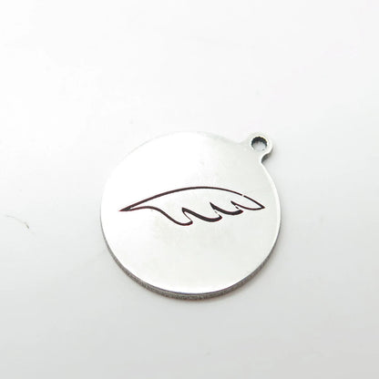 925 Sterling Silver USA Two In Town Feather Charm Pendant
