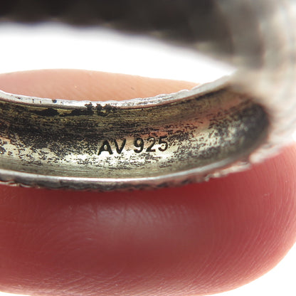ARGENTO VIVO 925 Sterling Silver Vintage Shake Skin Oxidized Band Ring Size 9