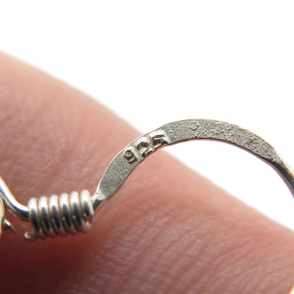 925 Sterling Silver Real Round-Cut Citrine Drop Dangle Earrings