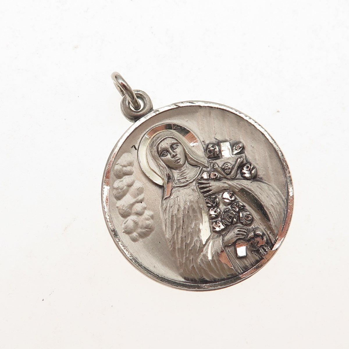 Creed 925 Sterling Silver Vintage St. Teresa of Calcutta Medal Charm Pendant