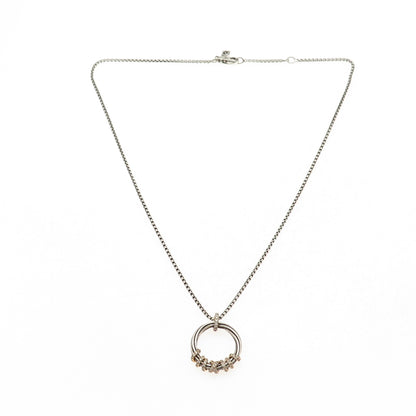 David Yurman 925 Sterling Silver 18K Gold Real Diamond Helena Necklace 16-18"