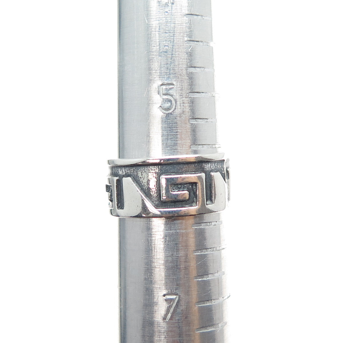 925 Sterling Silver Vintage Tribal Spiral Oxidized Band Ring Size 6.25