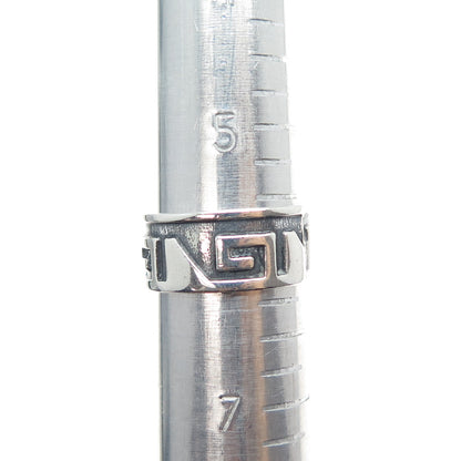 925 Sterling Silver Vintage Tribal Spiral Oxidized Band Ring Size 6.25